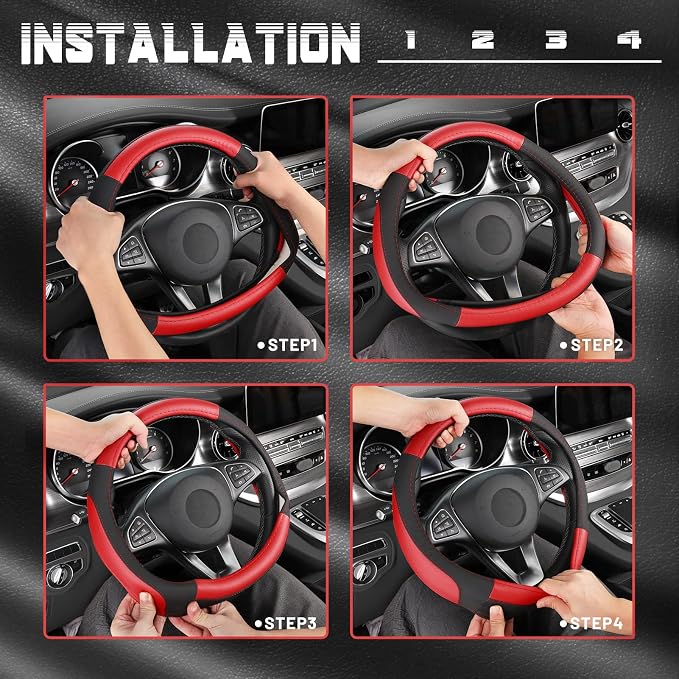 SEG Direct Car Steering Wheel Cover Universal Standard Size 14.5-15 inch - Image 6