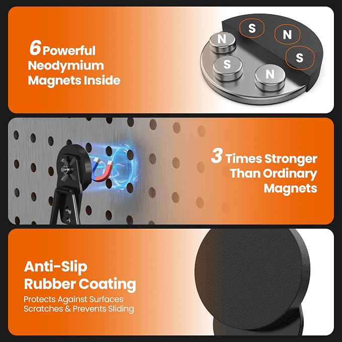 4 Pack Large Heavy Duty Magnetic Hook Extra Strong Magnetic Garage Hooks Big - Image 5