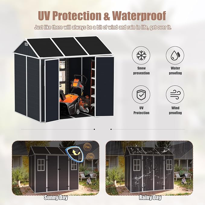 MyVoice 8x7 FT Outdoor Resin Storage Shed - Image 4