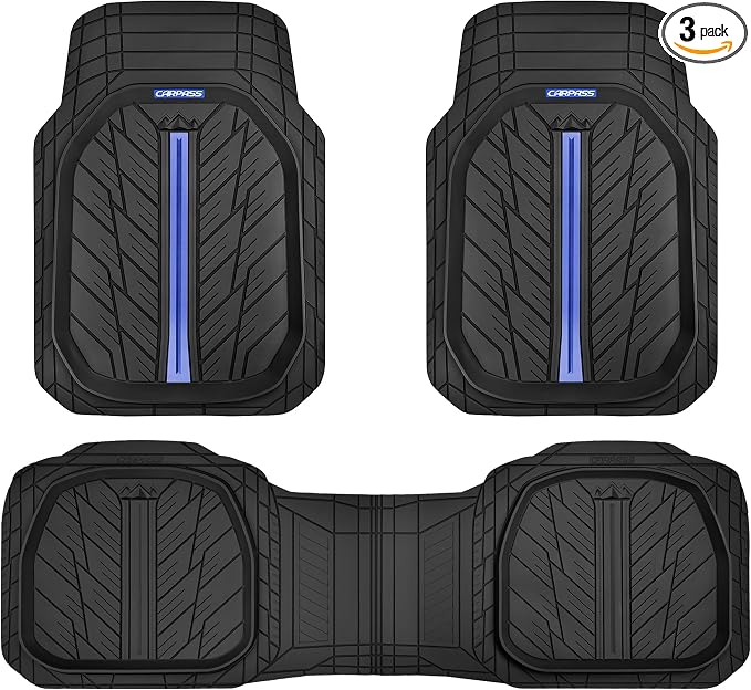 CAR PASS Tire Tread DeepDish Rubber Floor Mats by CARPASS