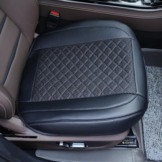 Car Seat Covers, 2 Pack Leather Bottom Car Seat Cover Universal Front Seats Only - Image 2