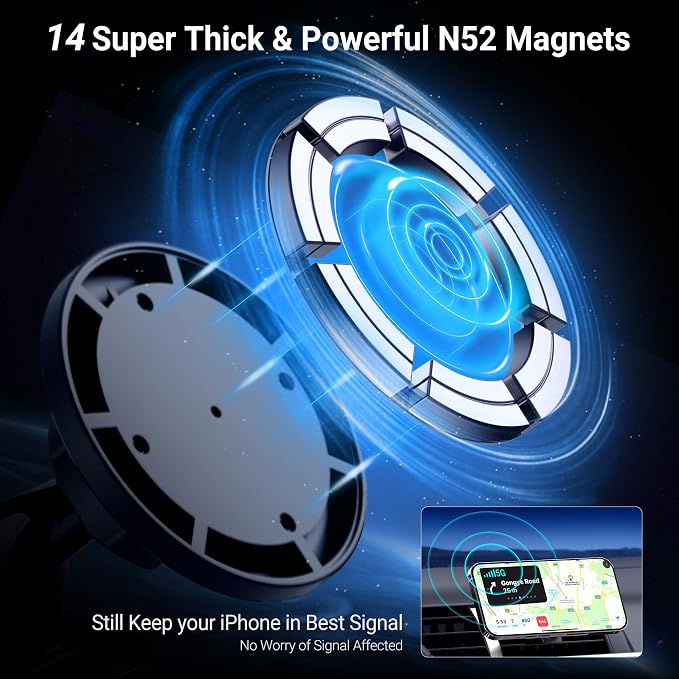PROfezzion CD Slot & Vent Clip Combo Magnetic Phone Holder Compatible - Image 2