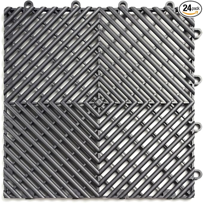 RaceDeck Free-Flow Open Rib Design, Durable Interlocking Modular Garage by BigFloors