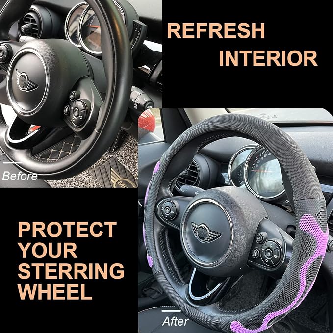 PINCTROT Comfy Grip Steering Wheel Cover, Anti-Slip Design, Universal 14.5-15 - Image 4