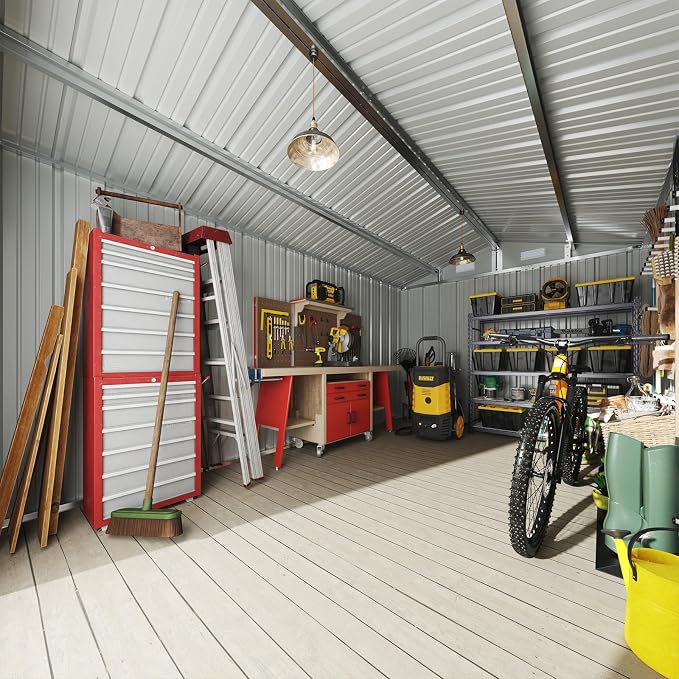 Aoxun 10x8.5 FT Outdoor Storage Shed Garden Metal Shed - Image 3