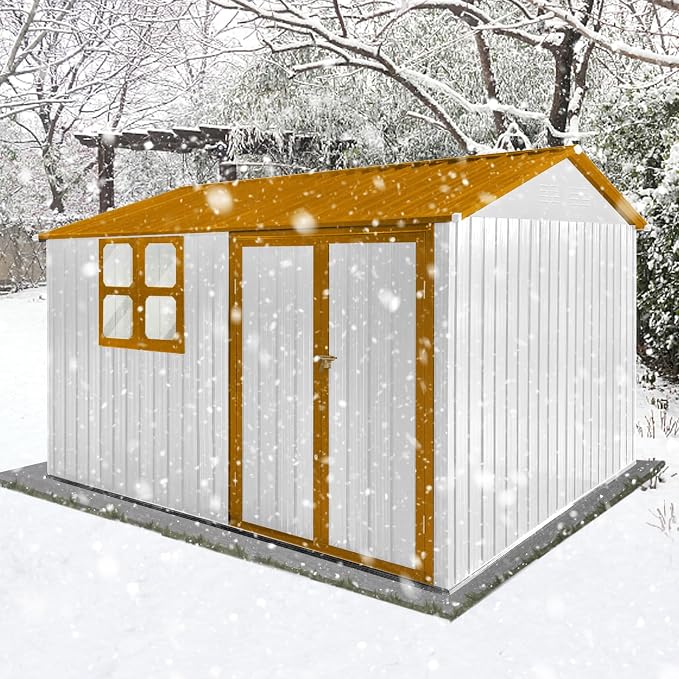 8x10 FT Outdoor Storage Shed, Metal Garden Shed - Image 2