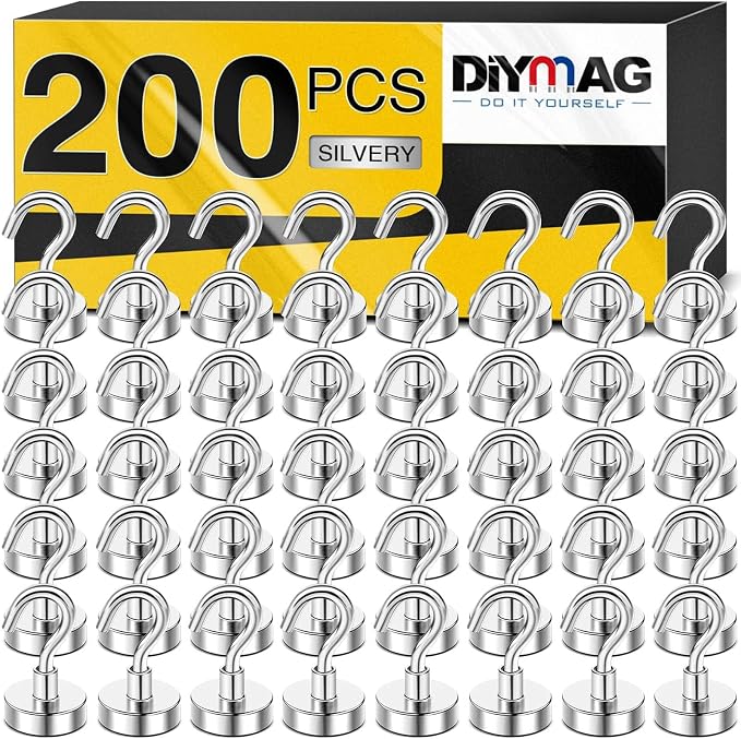 DIYMAG Magnetic Hooks, 30Lbs Strong Heavy Duty Cruise Magnet S-Hooks by DIYMAG