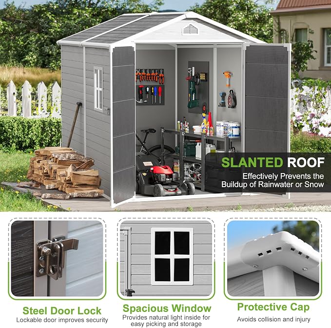 Plastic Sheds 6x8 Shed Resin Outdoor Storage - Image 6