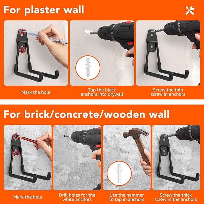 32 Pack Garage Hooks with Anti-Slip Coating Heavy Duty Wall Mount Hooks - Image 5