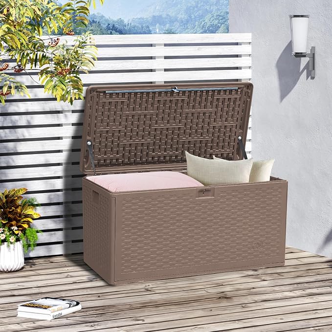Premium Pro Edition 73 Gallon Lockable Resin Deck Box, Waterproof & - Image 3