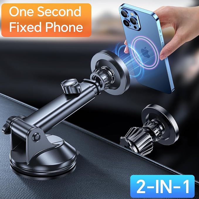 Coolpow for MagSafe Car Mount【Windshield+Vent+Dash】Magnetic Phone Holder for - Image 6