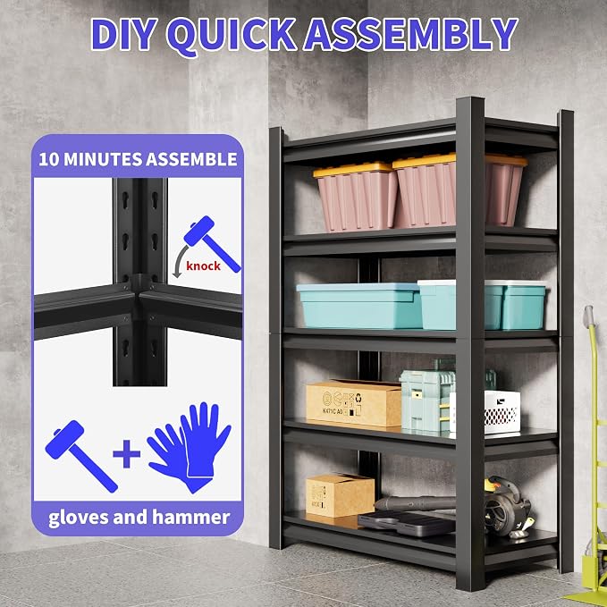 Garage Shelving Unit Rustproof 72" H3000bls Heavy Duty Storage Shelves Easy - Image 5