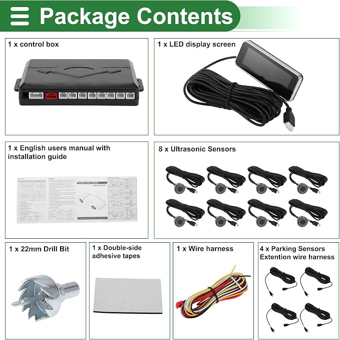 Motoforti Car Auto Vehicle Reverse Backup Radar System Reverse Parking Sensors - Image 8
