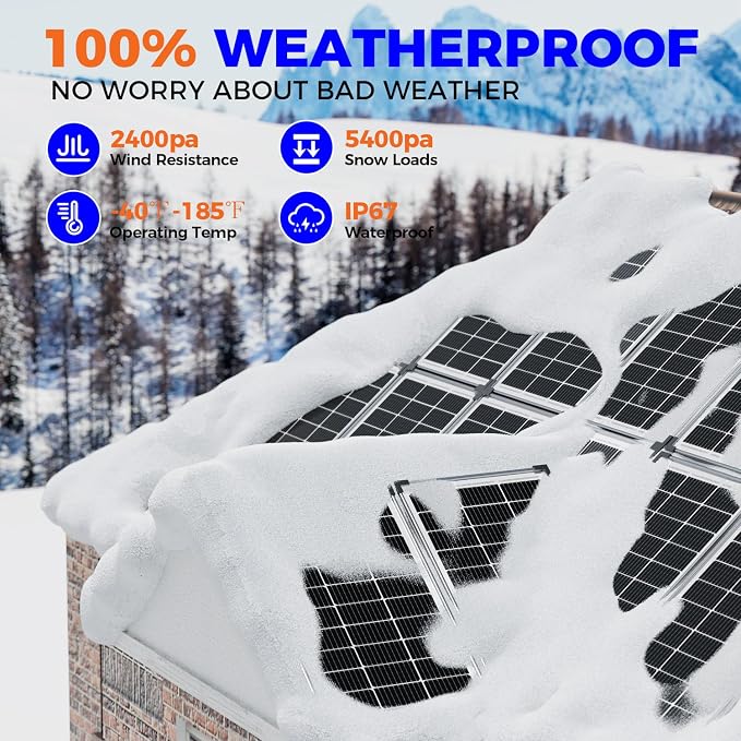 100W 12V Solar Panel, High Efficiency 9BB Cell Monocrystalline Solar Panels - Image 5