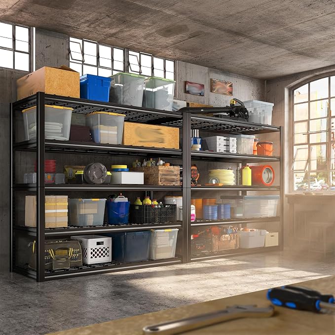 REIBII 48" W Garage Shelving Heavy Duty Load 2500LBS, 5 Tier Storage Shelves - Image 8