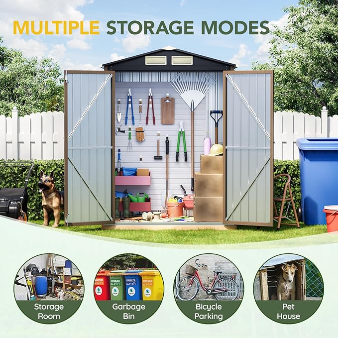 5x3FT Outdoor Steel Storage Shed - Image 6