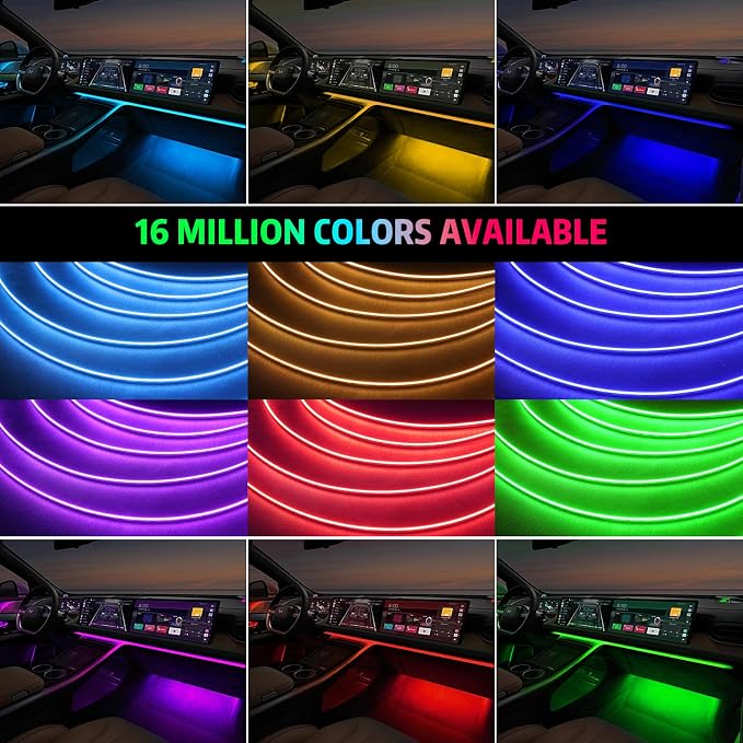 Acrylic Interior Car LED Strip Light, AMKI Car Neon Light - Image 3