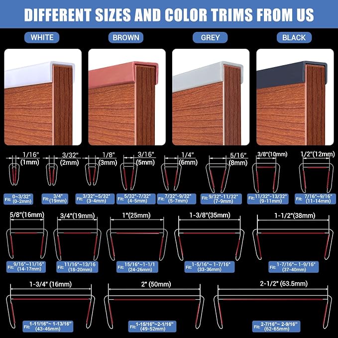Rubber Edge Trim, Flexible Edge Banding, 5/8" U Channel Furniture Edge Protector - Image 7