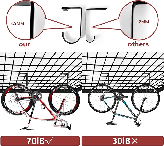6-Pack Storage Hook for Garage Ceiling Rack & Wall Shelves, Alloy Steel - Image 4