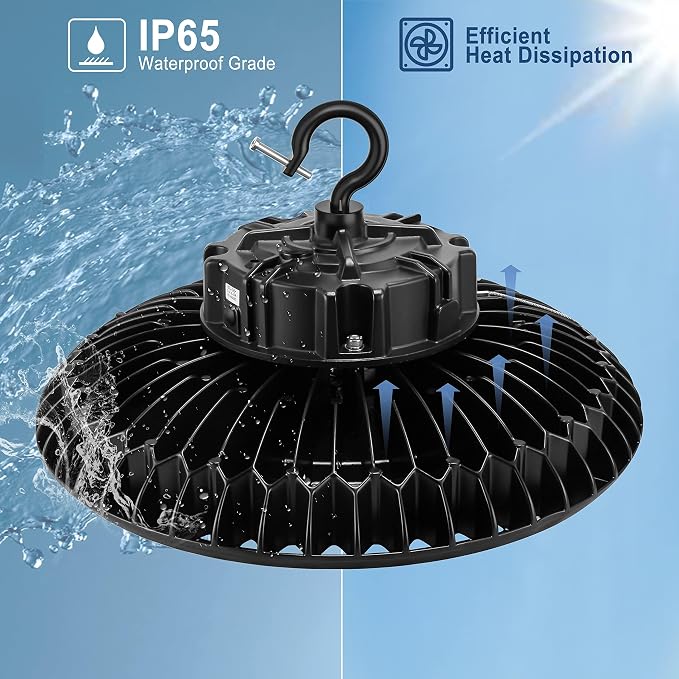 3 Pack 300W LED High Bay Light, UL&DLC Listed 41000LM Dimmable UFO High Bay LED - Image 4
