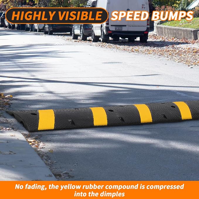Heavy Duty Speed Bumps for Driveway, 2 Channel Modular Traffic Speed Bump Hump - Image 6