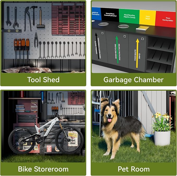 COMHOMA Shed Outdoor Storage Shed Metal, Lockable Doors Tool Sheds - Image 6
