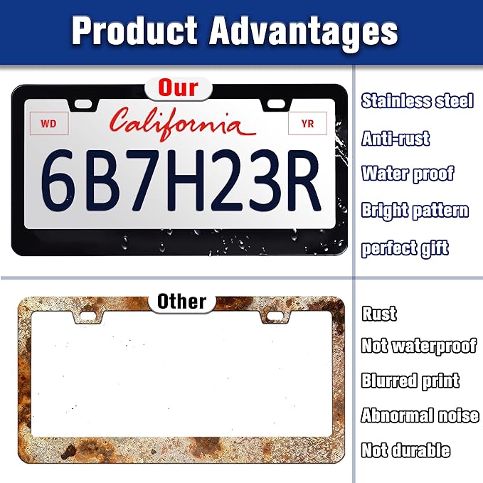 Red Moon Butterfly License Plate Frame Night Forest License Plate Holders Funny - Image 4