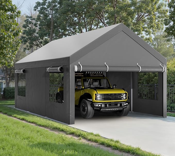 Walsunny Carport, 10x20 ft Heavy Duty Carport Canopy by Walsunny