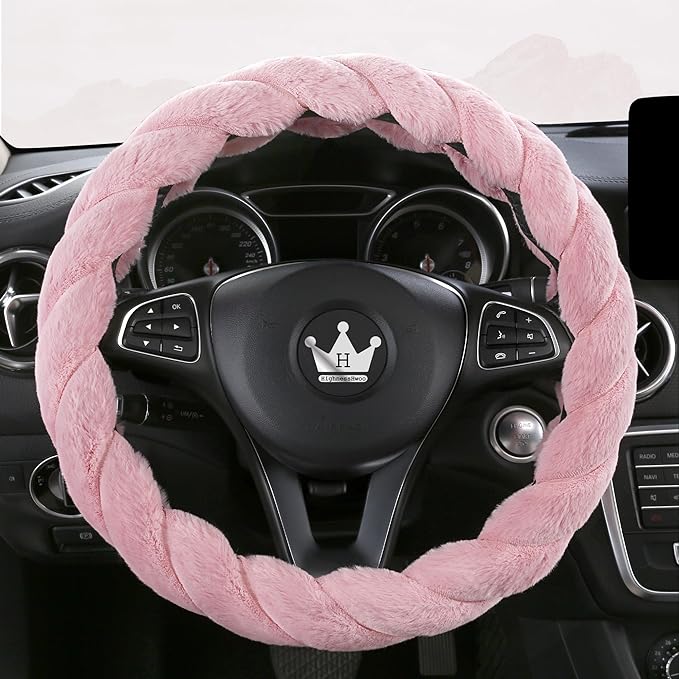 Luxury Fluffy Winter Car Steering Wheel Cover - Image 2