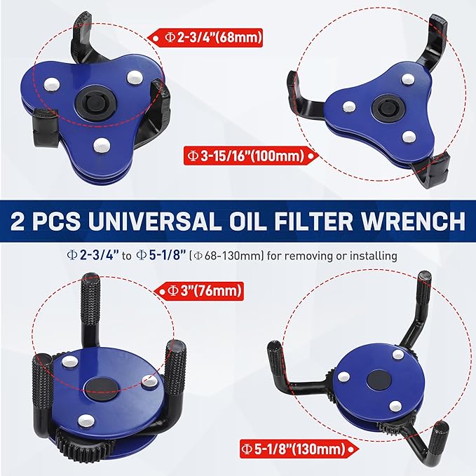 WORKPRO Universal Oil Filter Wrench & Removal Tool, Adjustable Oil Filter - Image 2