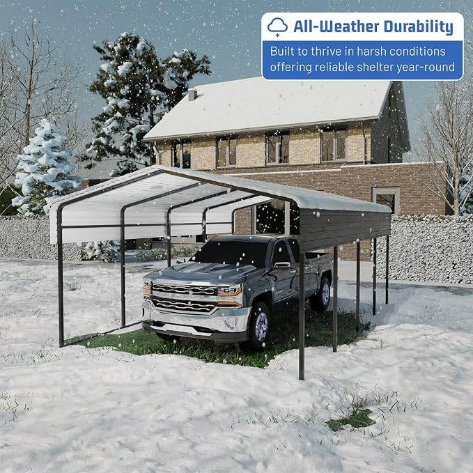 Metal Carport 10 * 15 FT Heavy Duty Carport Canopy - Image 3