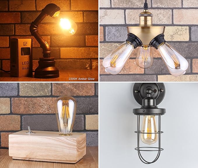 LED Edison Bulb 4W, Antique 40W Vintage Edison Bulb, E26 Light Bulb Non - Image 8