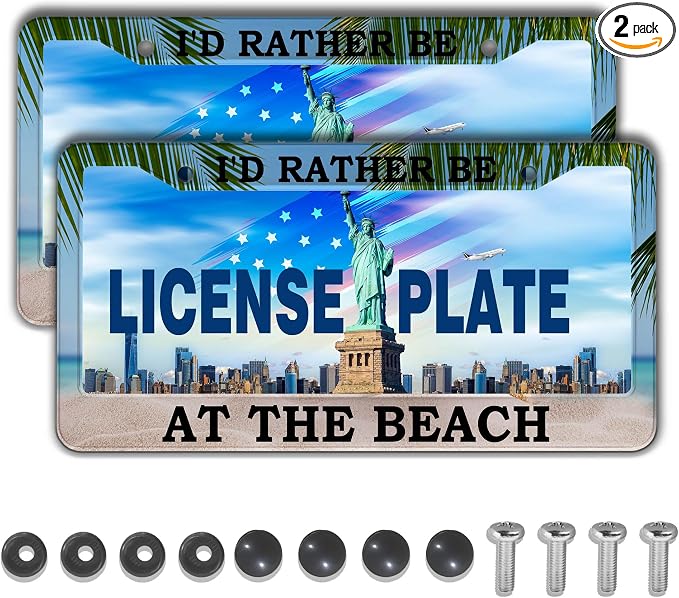 License Plate Frames Multicolor Car License Plate Frame I'd Rather Be at The by Unknown