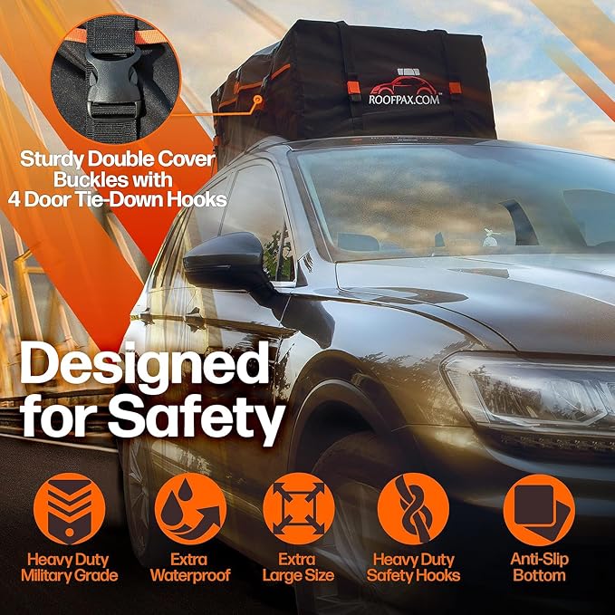 RoofPax Waterproof 19 Cubic Feet Rooftop Cargo Carrier Bag – Heavy Duty Car - Image 7