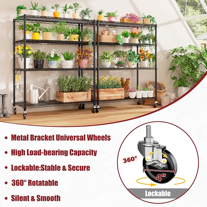 PrimeZone 55.5" W x 24" D x 80" H Heavy Duty Wire Storage Shelves - Image 6