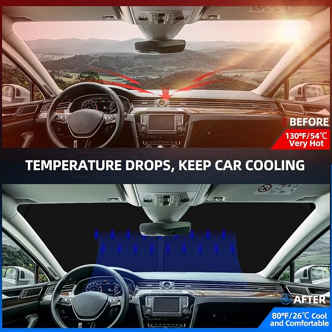 Windshield Sun Shade for Toyo-ta 4runner 2010-2025 4-Runner Foldable Sunshade - Image 2