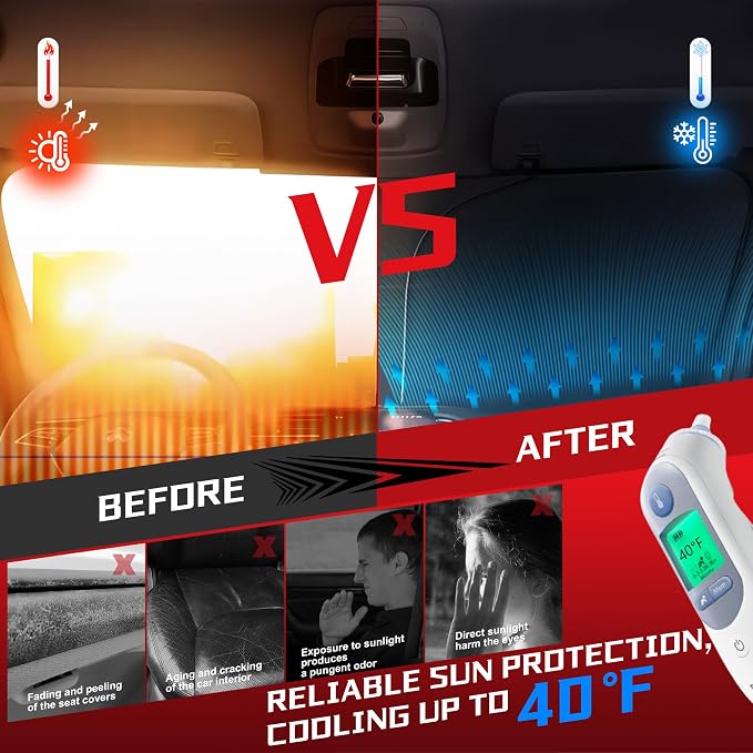 Windshield Sun Shade for 2022-2025 Kia EV6 Foldable Sun Sunshade for Car Front - Image 4