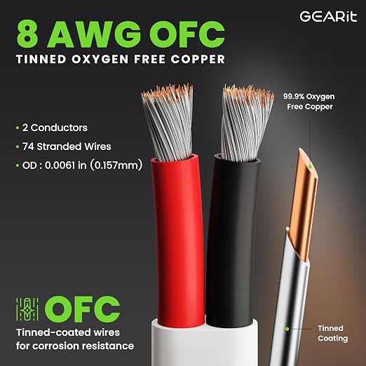 GEARit 8 Gauge Marine Wire, 8/2 AWG Marine Grade Tinned Copper Oxygen Free - Image 3