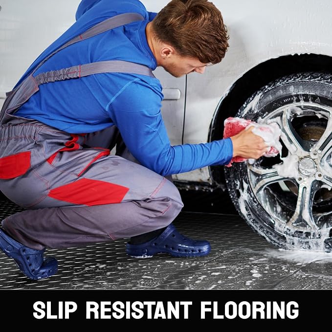 TUFFIOM 5 x 10 FT Garage Floor Mat, Thickened Diamond Plate PVC Garage Mats - Image 5