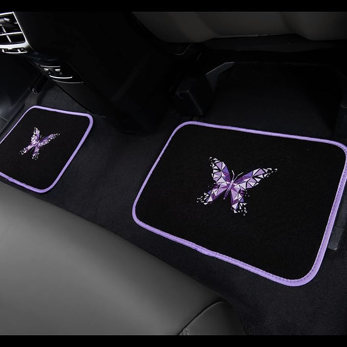 CAR PASS Universal Embroidery Geometric Butterfly Car Floor Mats - Image 7