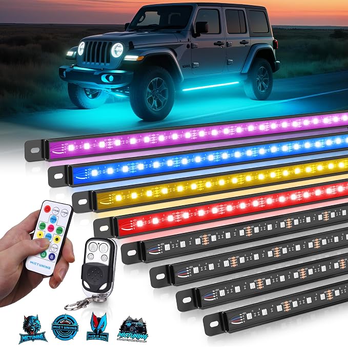 MICTUNING U8 RGB+IC Underglow LED Light Bars 888 LEDs, Dual Remote Control by MICTUNINGINC