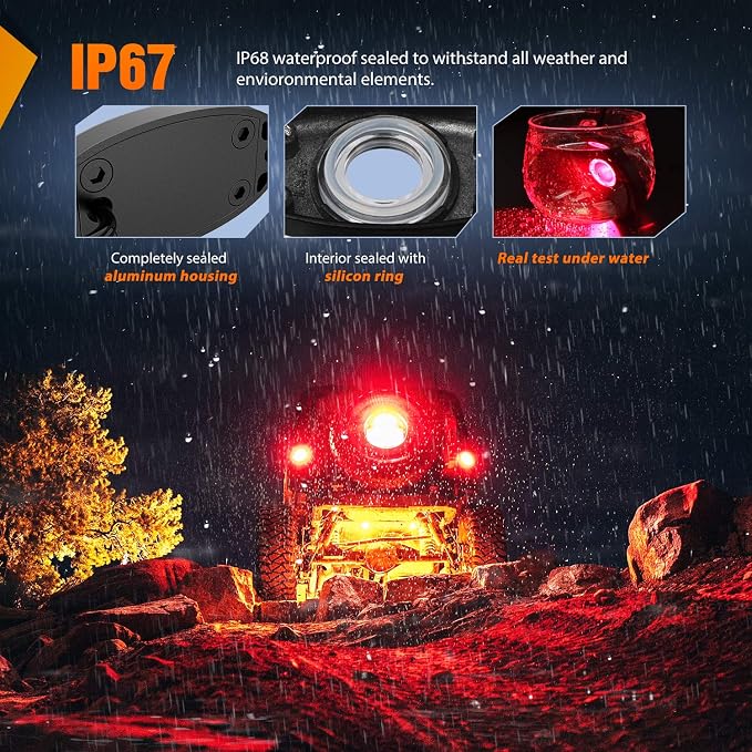 Nilight LED Rock Light 6PCS Underglow Wheel Well Pods Waterproof Exterior - Image 5