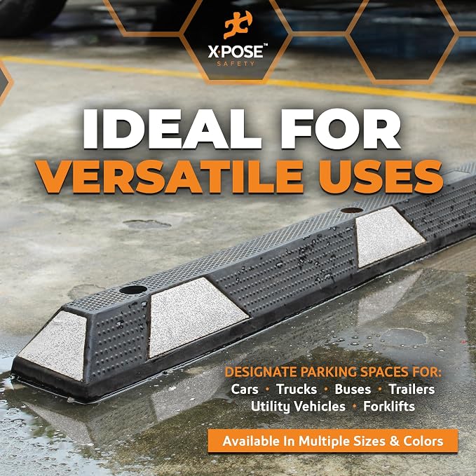 Xpose Safety 48" Heavy Duty Rubber Parking Stopper – Bulk Half Pallet 24 Pack - Image 6