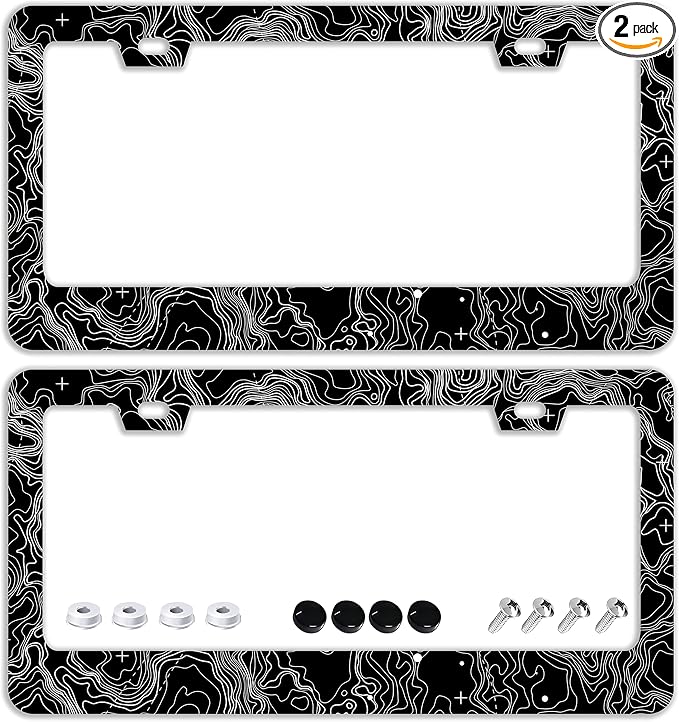 Topographic Map License Plate Frames by TQFTPT