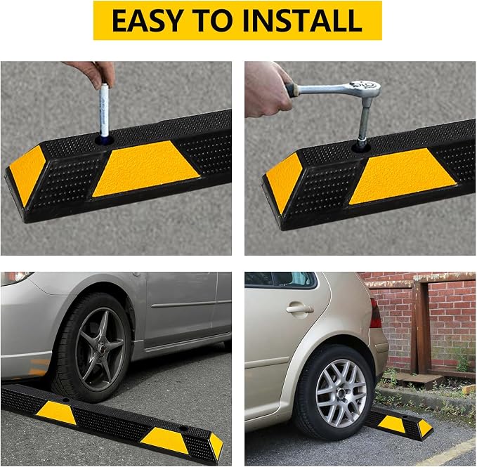 72-Inch Heavy Duty Rubber Parking Curb - Image 4
