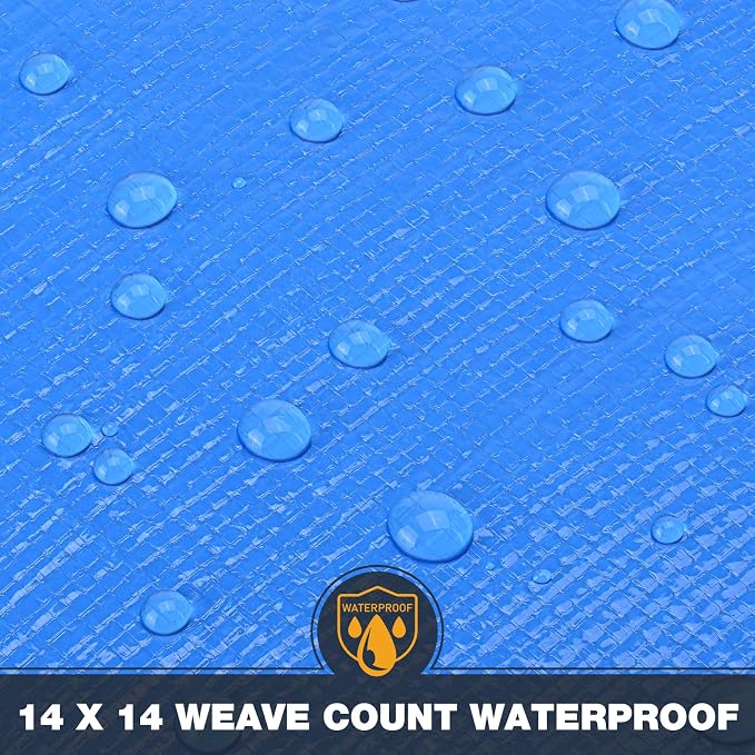 Tarp 10x20 Feet 14 Mil Heavy Duty Waterproof Tarp, Large Multipurpose Cover - Image 6