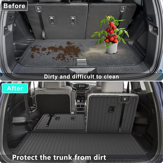 Floor Mats Compatible with Honda Pilot 8 Seats 2016-2022 - Image 3