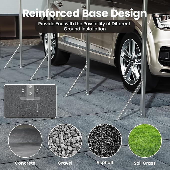 10x15' Heavy Duty Metal Carport – Sturdy Structure, All-Weather Protection - Image 5