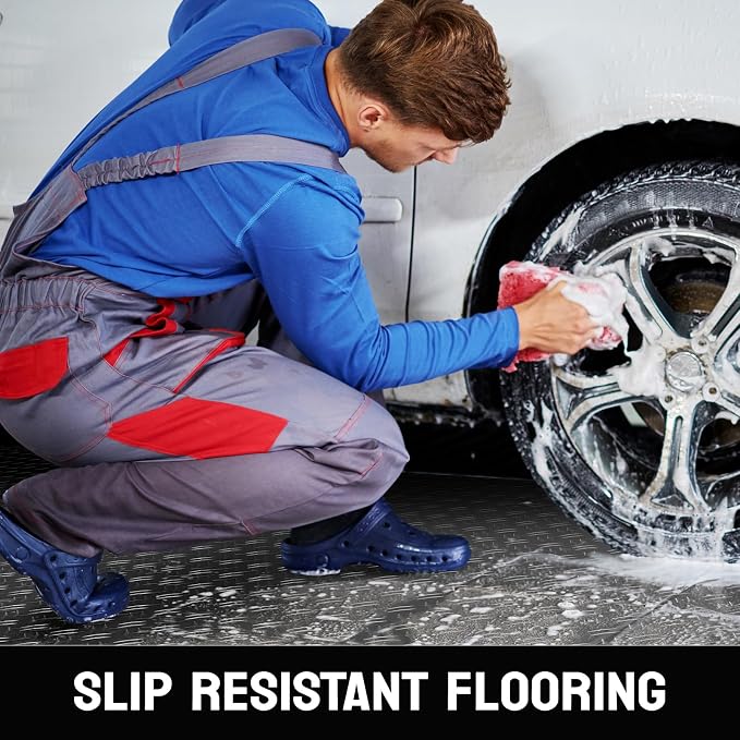 TUFFIOM 7.5 x 20 FT Garage Floor Mat, Thickened Diamond Plate PVC Garage Mats - Image 7