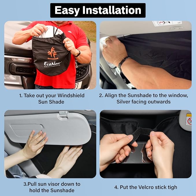 Econour Windshield Sun Shade for Acura RDX 2019-2025 Window Shade Sun Visor - Image 6